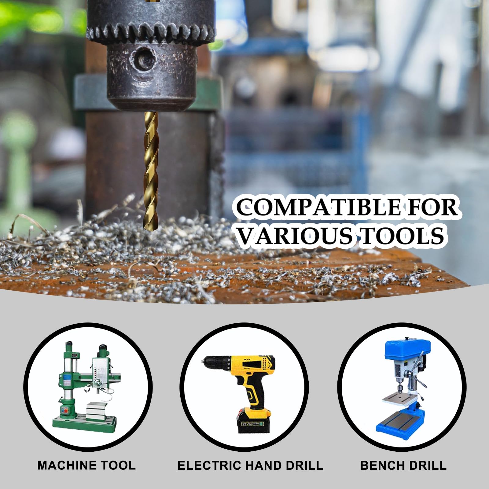 GREYWOLF Juego de 25 brocas de cobalto M35 de grado industrial HSS (1 mm – 13 mm), 0,5 mm graduadas para acero inoxidable, hierro fundido y carburos duros con caja de almacenamiento indexada