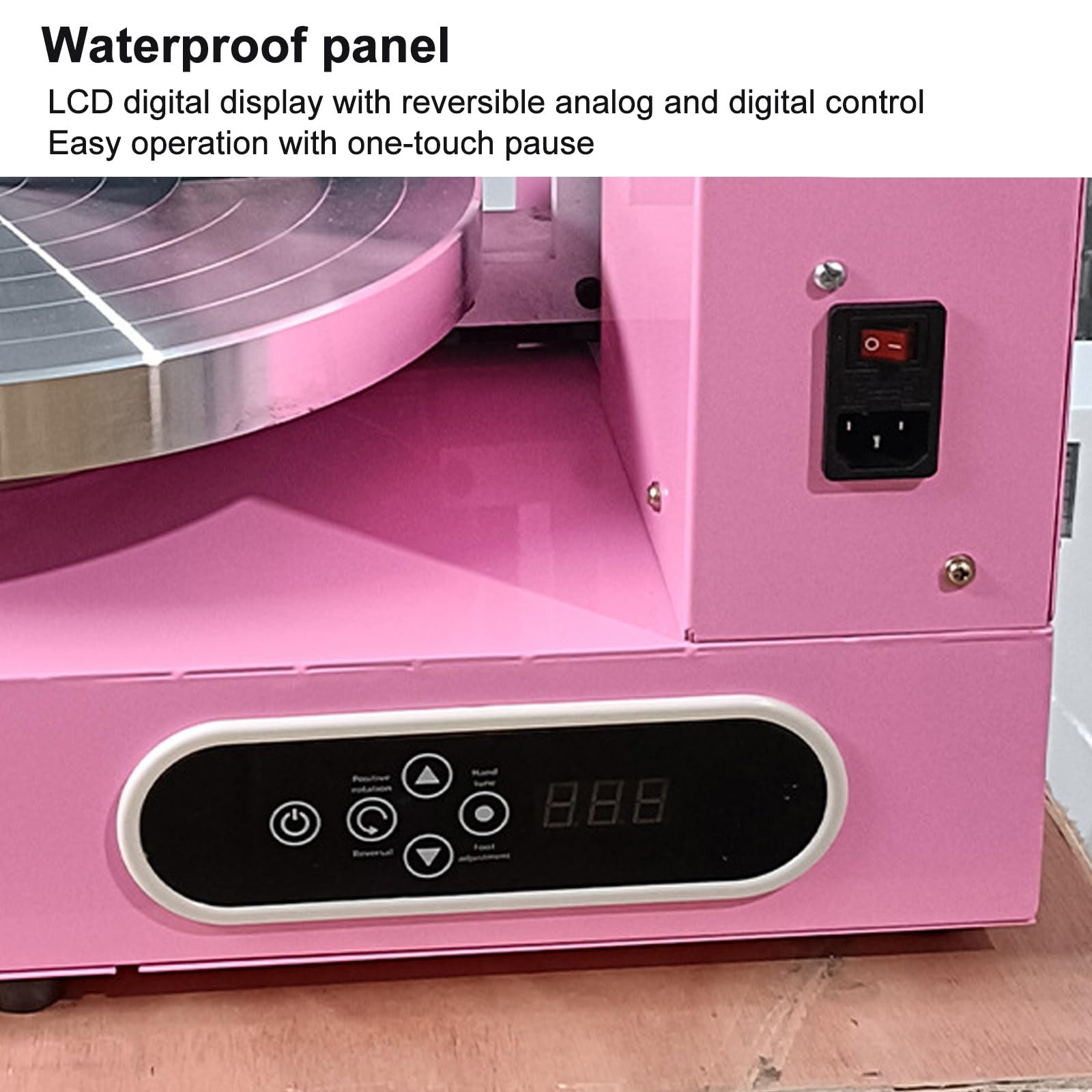 Máquina Eléctrica para Decorar Pasteles de 110-220 V, Glaseadora con Espátula de Acero Inoxidable 304, Suministros de Repostería y Velocidad de Rotación Ajustable(White)