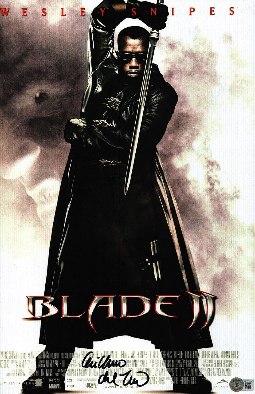 Guillermo Del Toro Signed Autographed Blade II 2 11x17 Movie Poster Beckett COA