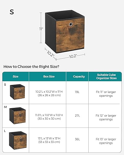 Miniatura 4 de SONGMICS Cubitos de almacenamiento, juego de 6 contenedores de almacenamiento con asas, cajas de almacenamiento plegables de tela Oxford y tela no