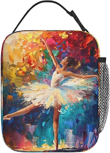 Miniatura 3 de Lonchera térmica para niños y niñas, lonchera reutilizable para la escuela, oficina, trabajo, picnic, viajes, lonchera de bailarina
