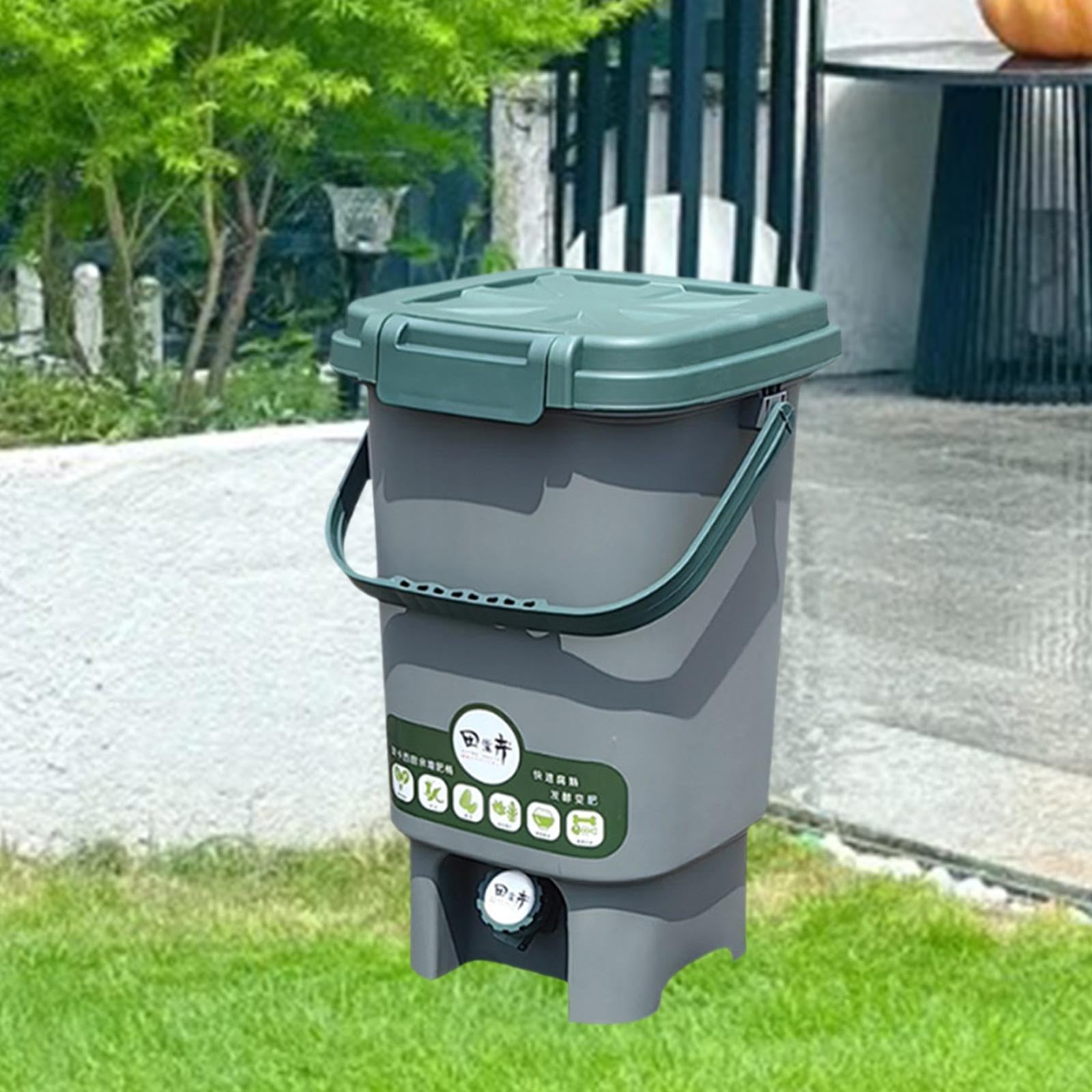 kowaku Seau à Compost avec Poignée, Poubelle pour La Maison et L'extérieur, L