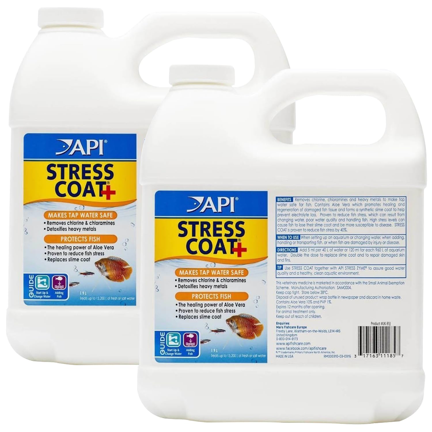 API Stress Coat Aquarium Water Conditioner, 1.9 Liter Bottle (pack of 2)