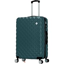 Suitcase Large on 4 Dual Spinner Wheels Super Lightweight ABS Hard Shell Hold Check in with Built-in TSA Lock Forest Green, 112 Liter