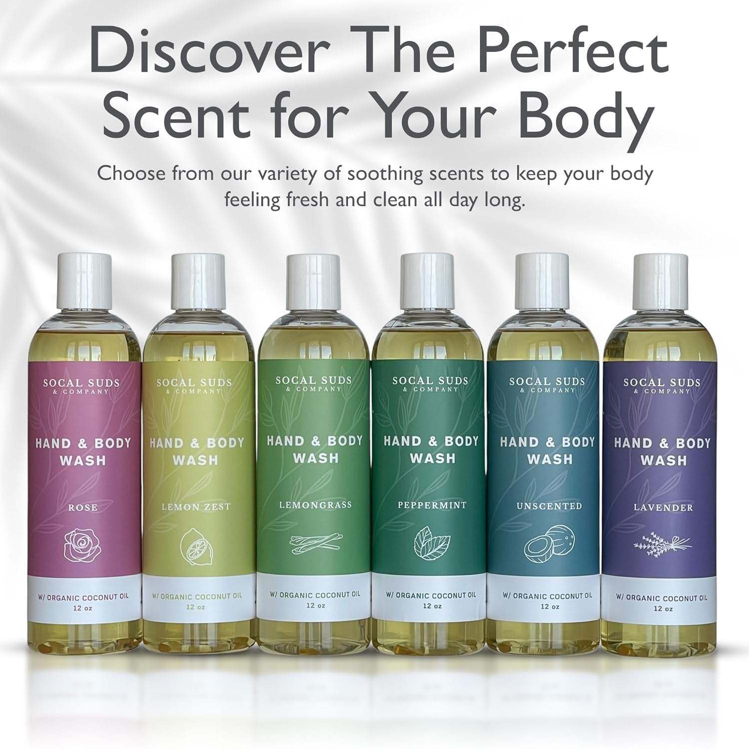 SoCal Suds & Company Organic Body Wash - Gentle Hand & Body Soap Liquid for Men & Women, Made w/Organic Oils & Coconut Oil, Nourishing Shower Gel Bodywash for All Skin Types, Fragrance-Free 2-Pk, 12oz
