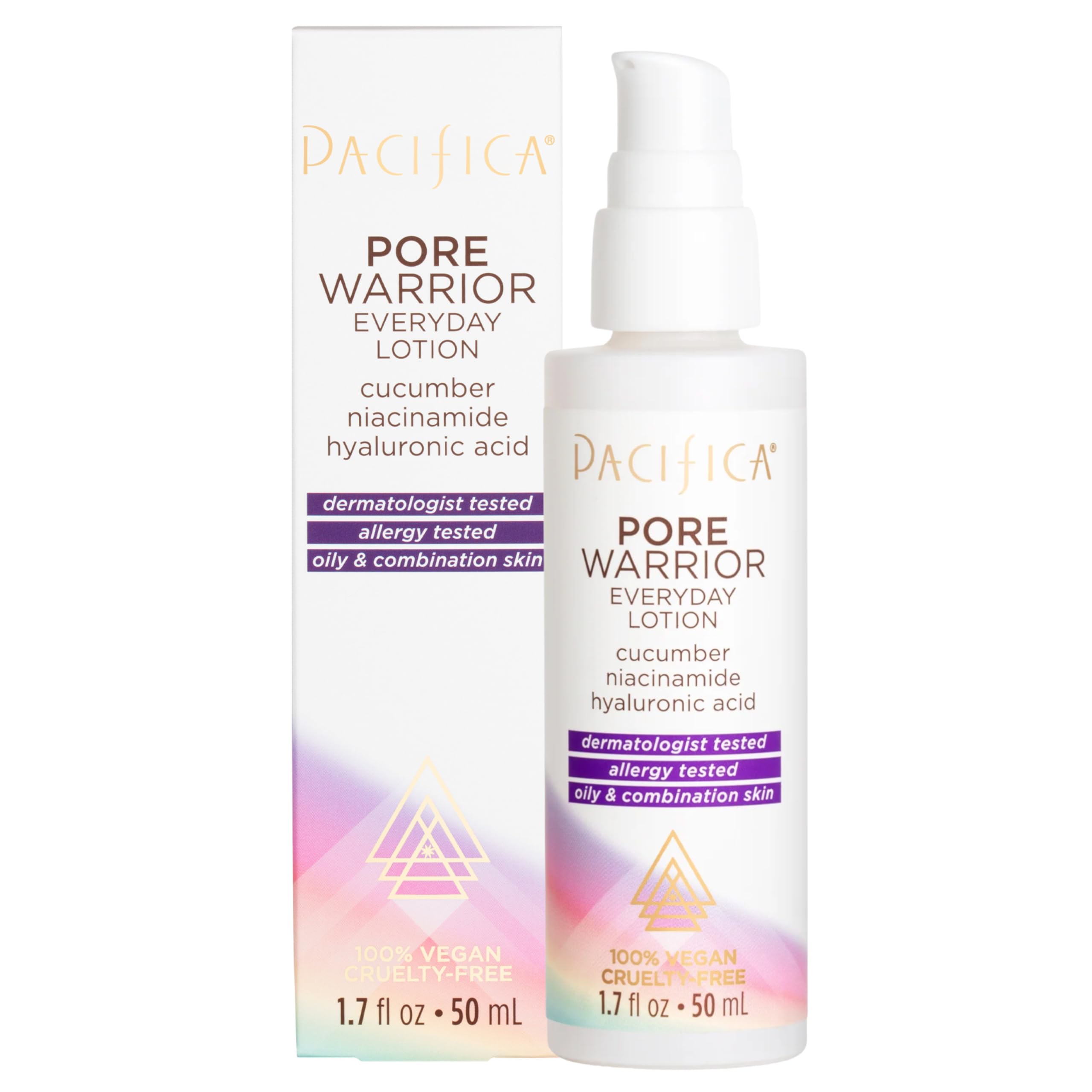 Pore Warrior Everyday Face Lotion Acne Fighting - Niacinamide, Cucumber and Hyaluronic Acid1.7 oz