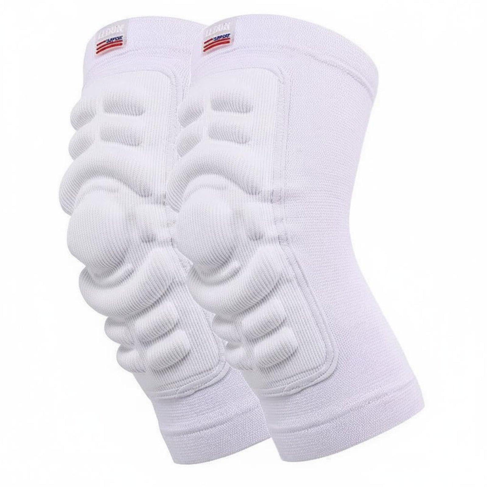 Breathable Compression Elbow Pad Thickened Sponge Padding Padded Elbow Guard Anti-Collision Protection Sports Brace for Football, Volleyball, Training White XL-image-46
