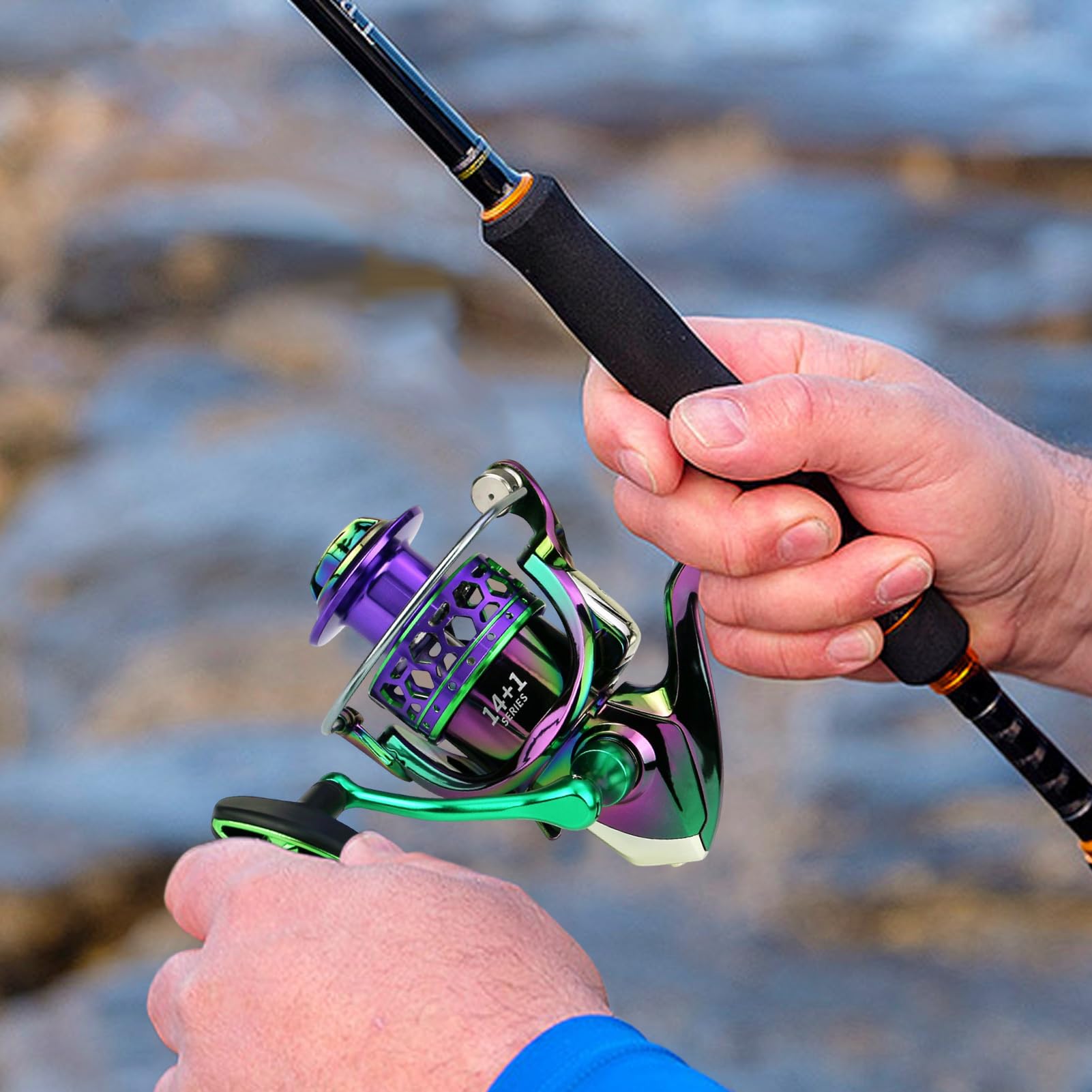 Kołowrotek spinowy Saltwater, baitcasting Fishing Reels, 13x12,5x7,8 cala Uroczy skok kół zębatych Spinner do łowienia ryb, okoni, pstrągów, przygód wędkarskich