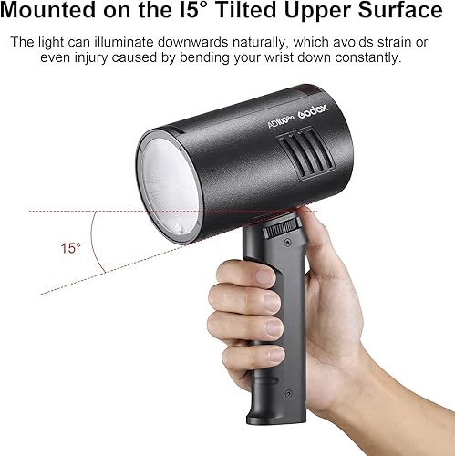 Miniatura 4 de Godox FG-100 Flash Handheld Grip, 1/4" Tornillo Speedlite Soporte Soporte de Mango Estabilizadores para Godox AD100Pro, AD200, AD200Pro, AD300pro