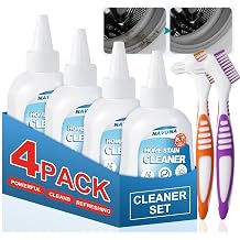 Navona 4 Pack Home Stain Cleaner Gel, Washing Machine Cleaner, Ideal for Shower Enclosures, Kitchen Sinks, Walls, Tiles and Bathroom Surfaces. Total 26.8 fl oz