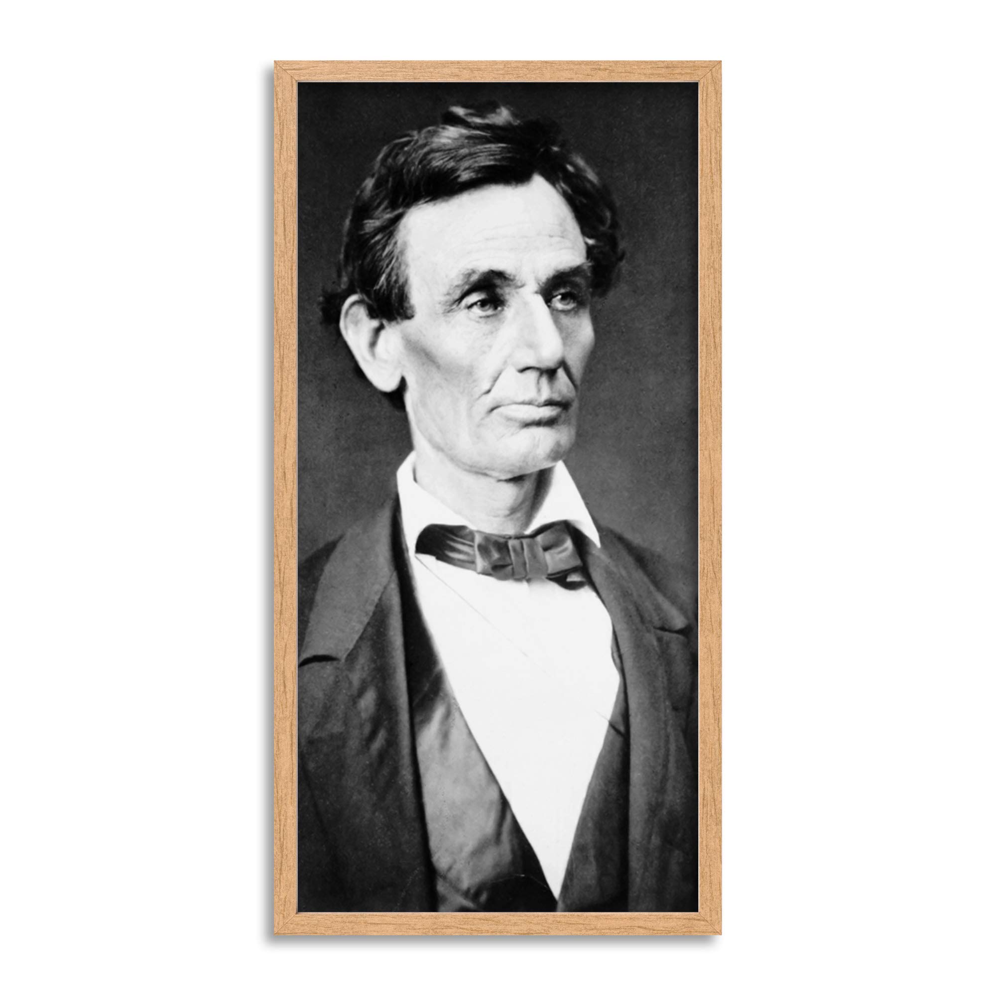 Wee Blue Coo Abraham Lincoln USA President Long Panel Framed Wall Art Print