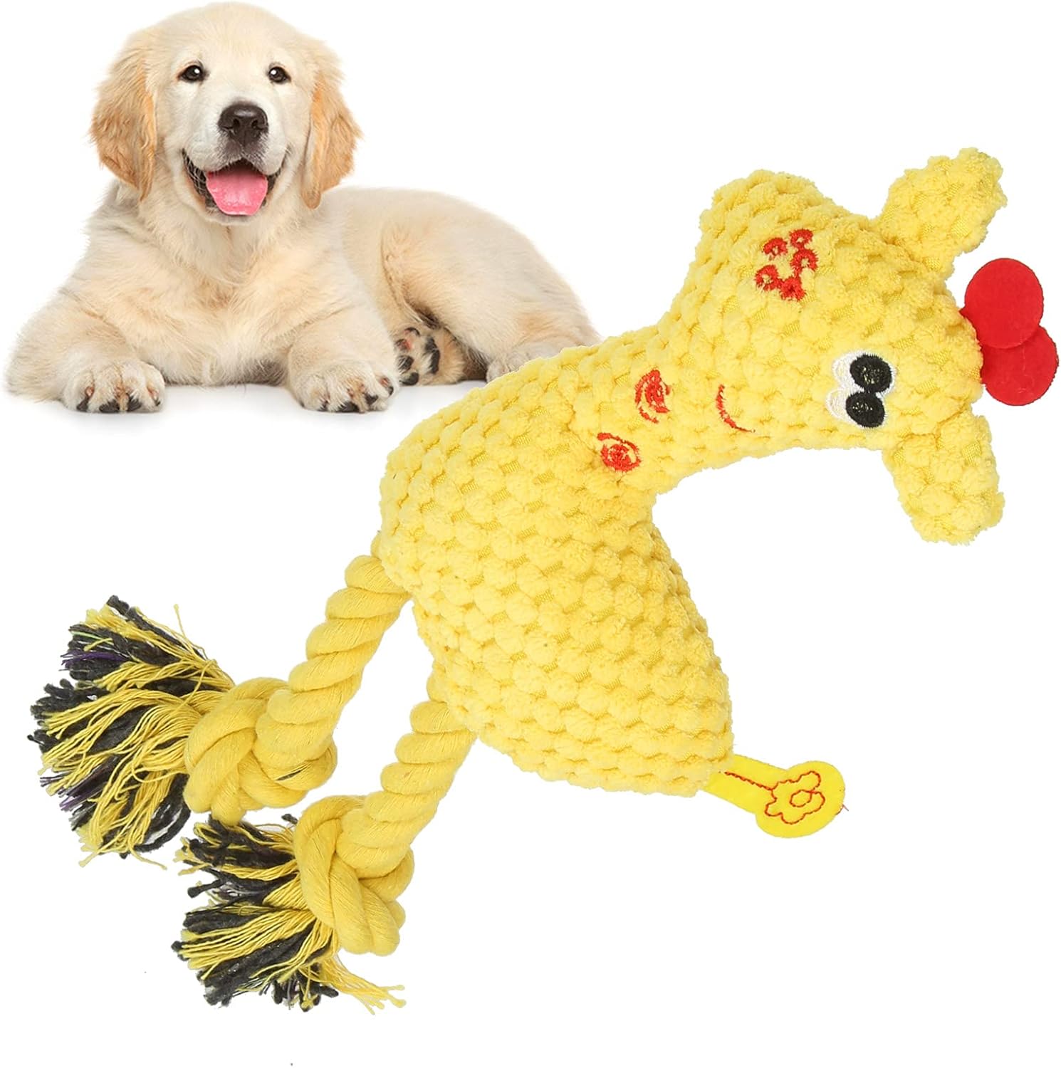 子犬の歯が生える噛むおもちゃ ペットの犬のための歯のクリーニングのためのかわいい面白い犬の噛むおもちゃ Yellow 激安 超特価 Yellow