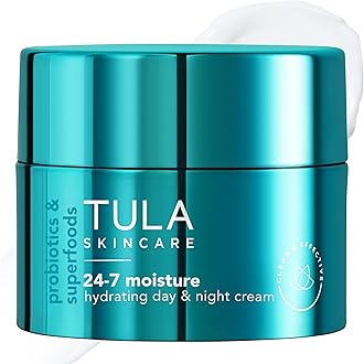 TULA Skin Care 24-7 Chrome Hydrating Day & Night Cream - Anti-Aging Moisturizer for Face, Contains Watermelon & Blueberry Extract in Chrome Packaging, 1.5 oz.