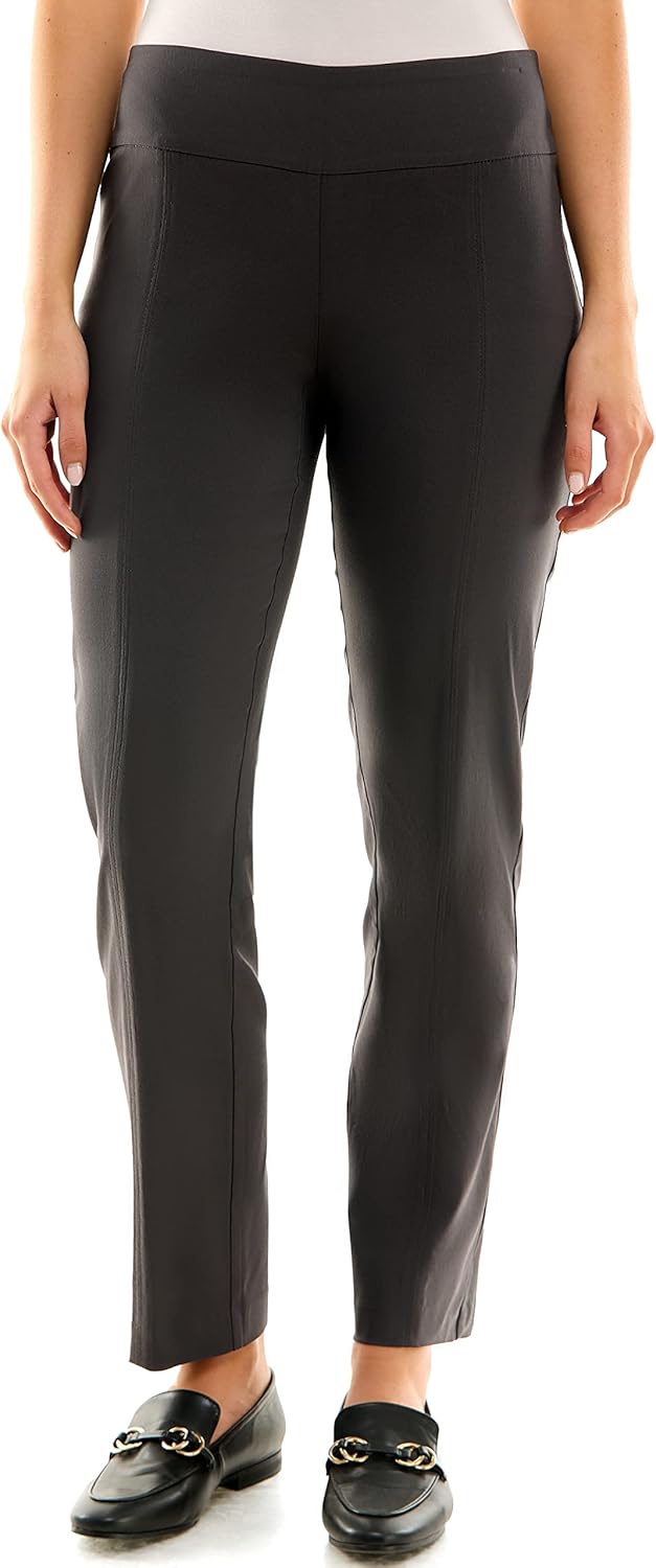 Zac & Rachel Womens Millennium Fabric Pull-on Slim Leg Pant - Plus & Petite - Image 2