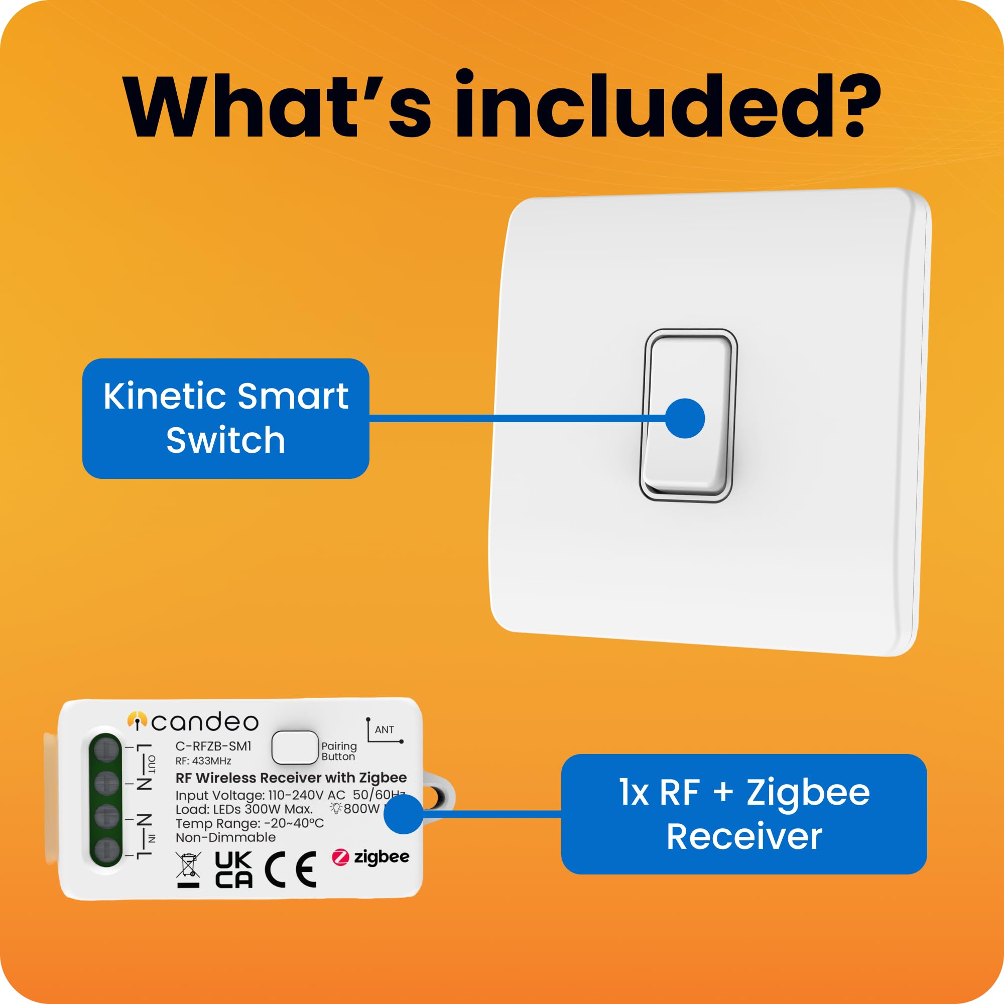 Interruptor inteligente compatible con rejilla cinética y módulo de interruptor inteligente con kit zigbee