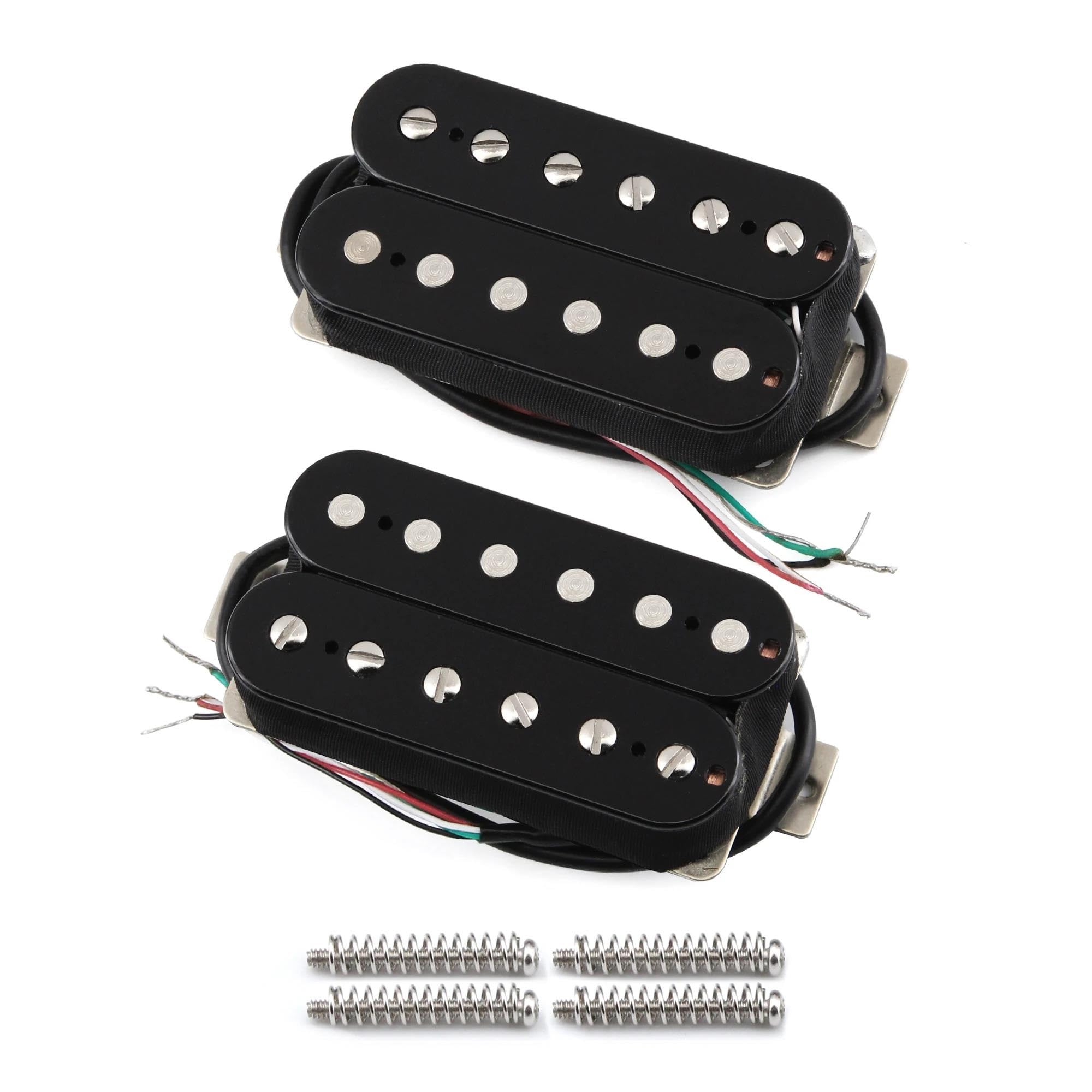 Pastilla De Guitarra Eléctrica Profesional 2 Pastillas De Guitarra Humbucker Alnico 2 | Juego de pastillas para puente de mástil, piezas de guitarra eléctrica negras