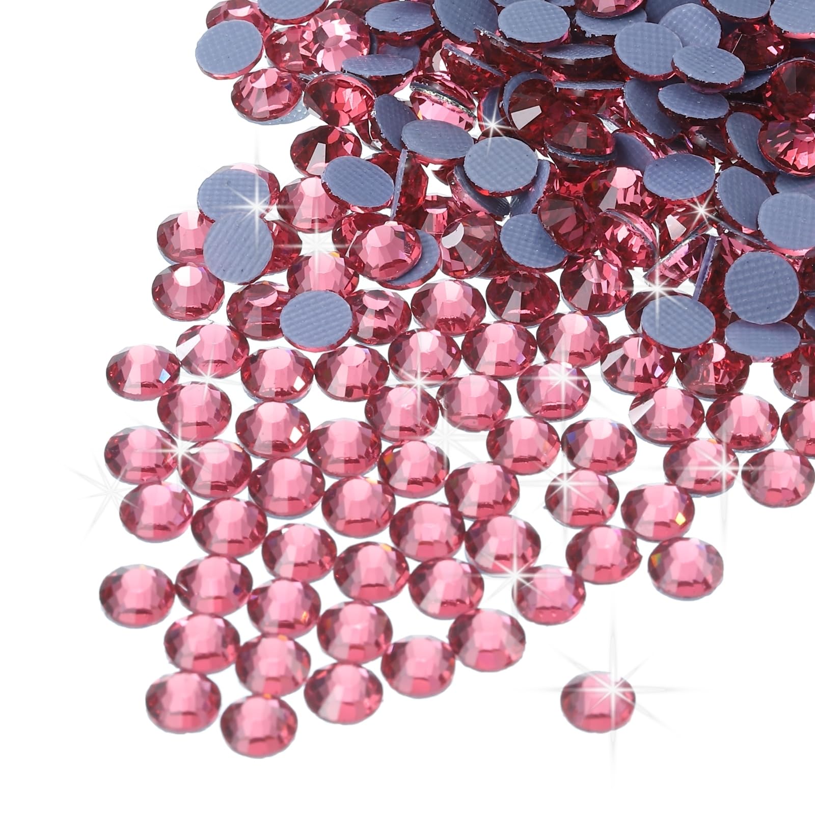 sourcing map 1440 Pcs Hotfix Rhinestones Flatback Crystal Glass Gems for Crafts Clothes DIY Decoration(SS12 3.2mm,Rose Red)
