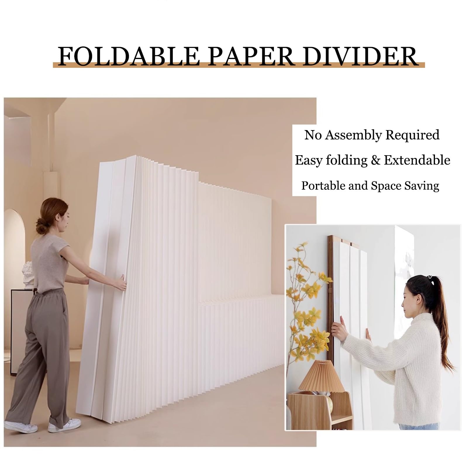Divisori per ambienti, Parete divisoria portatile in carta for ufficio domestico(5.9x9.84ft)