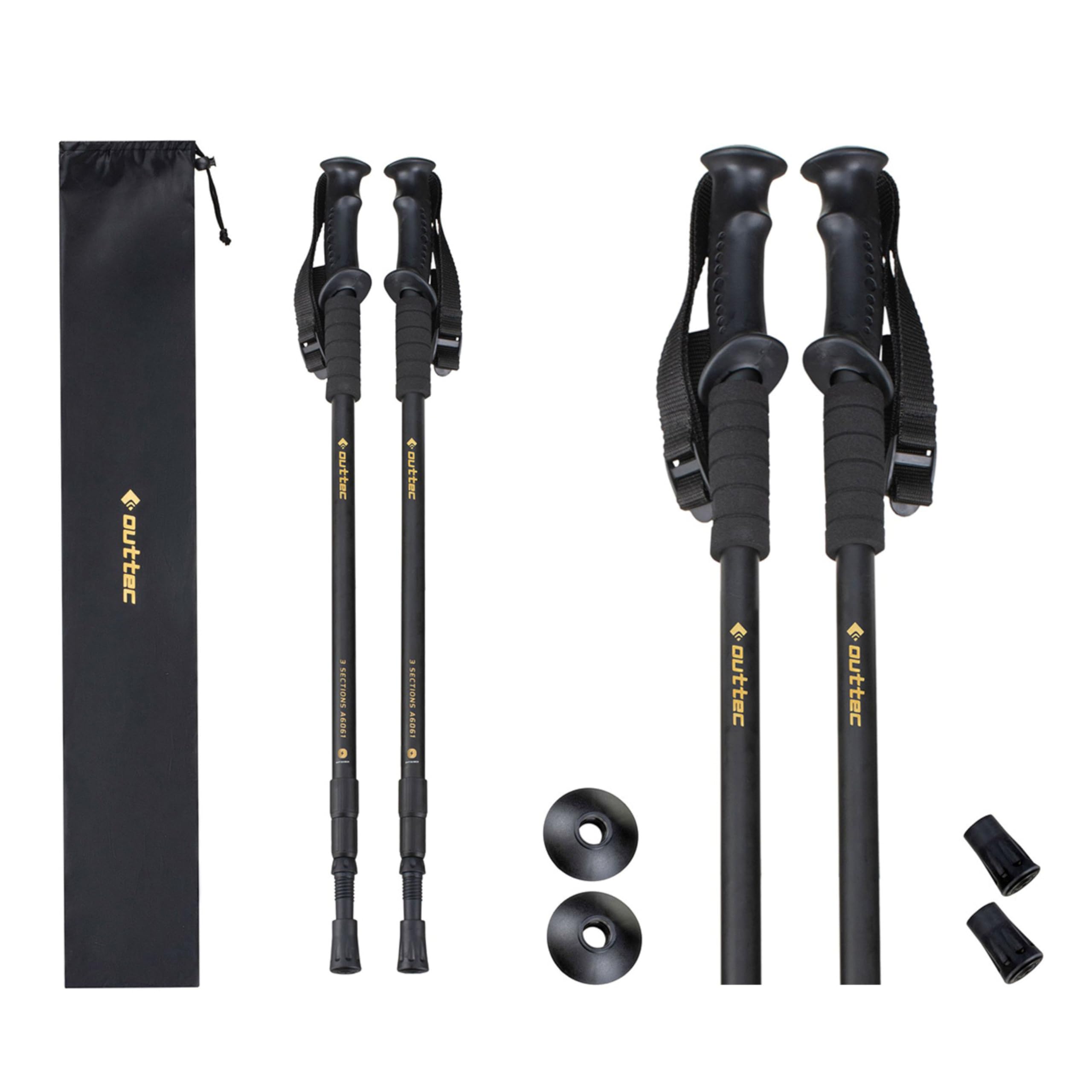 Bastoni da Trekking, Bastoni per Nordic Walking - 65-135 cm - Bastoni da Trekking Ultra-leggeri per Donne e Uomini - Per Escursionismo, Trekking - Anti-shock, Telescopici