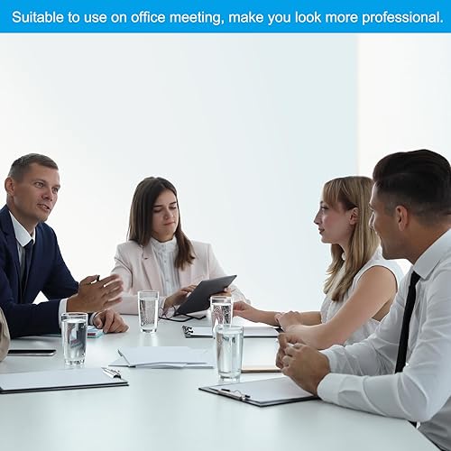 Miniatura 6 de PATIKIL Portapapeles de piel sintética A4 de 13 x 9.1 pulgadas, organizador de folio de negocios negro, para currículum, soporte para carpetas de