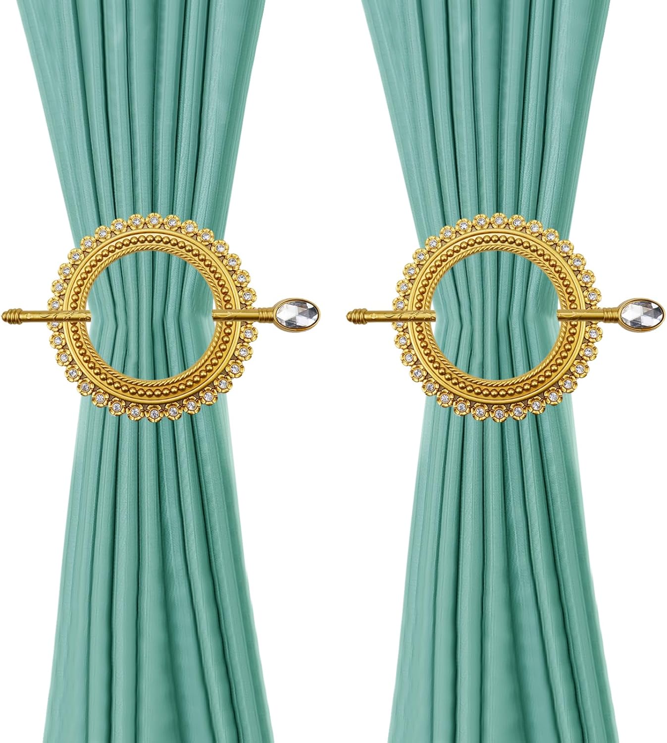 Mewutal 2 Pack Gold Curtain Holdbacks Plastic Curtain