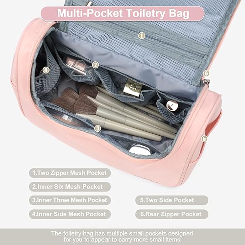 Miniatura 4 de Neceser de viaje para mujer, bolsa de viaje grande de gran apertura para artículos de tocador, bolsa de cosméticos resistente al agua, organizador