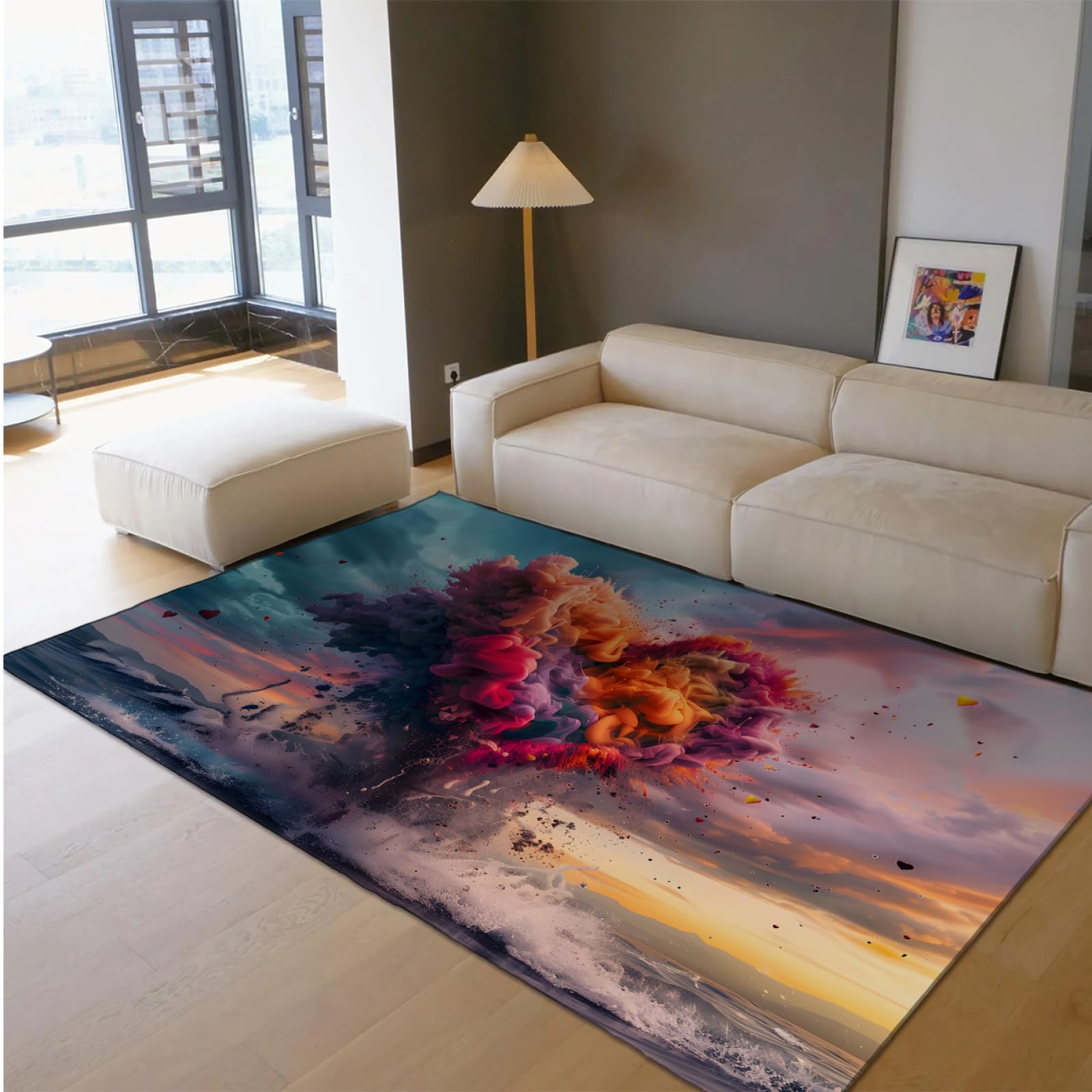 Dywaniki o dużej powierzchni w stylu skandynawskim bohema roślina kwiatowe wzory dywan lekki składany antypoślizgowy dywan do sypialni salonu 90 x 180 cm