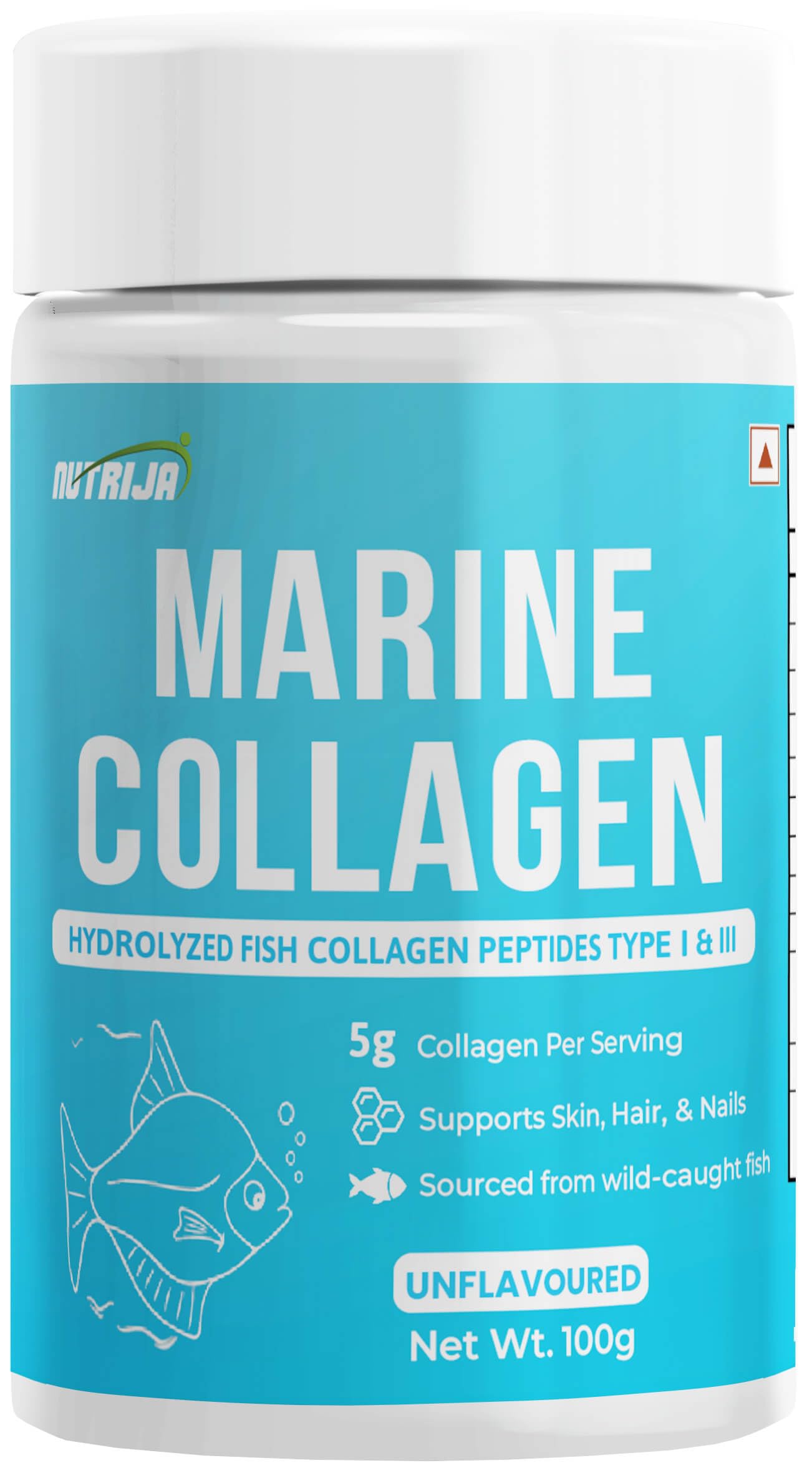 NutriJa Marine Collagen Peptides – Hydrolyzed Fish Collagen - Highly Bioavailable - 100g | Clinically Proven Ingredient with 95% Protein, Supports Healthy Skin, Hair, Nails, Bone & Joint -Unflavoured-image-10