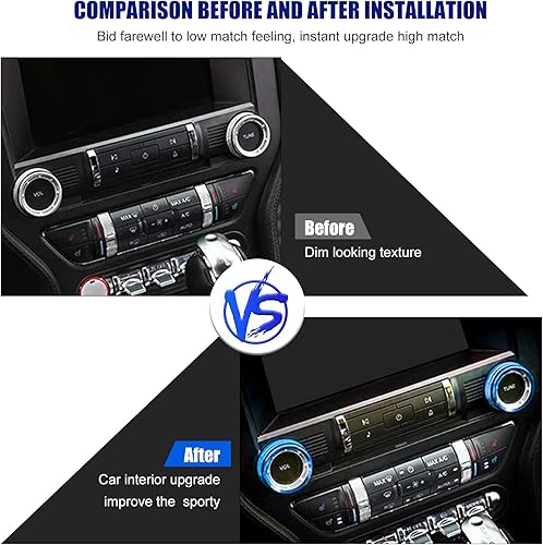 Miniatura 5 de RT-TCZ Cubierta de botón de interruptor de aire acondicionado de consola central, cubierta de perilla de faros, cubierta de aleación de aluminio,