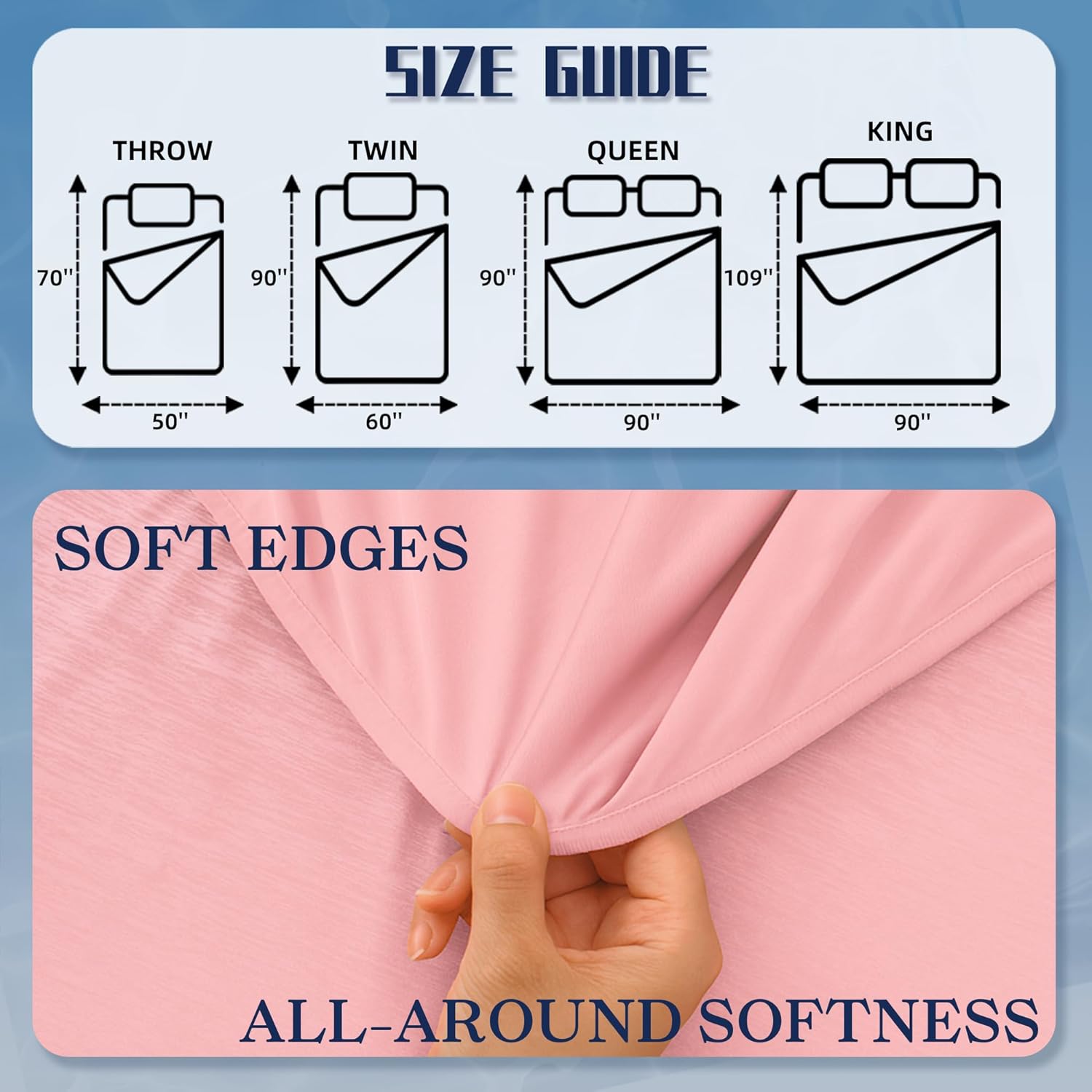 DOWNCOOL Cooling Blanket Queen Size, Pink Summer Blanket for Hot Sleeper and Night Sweats, Lightweight Soft Q-Max>0.4 Arc-Chill Cool Blanket - Image 4