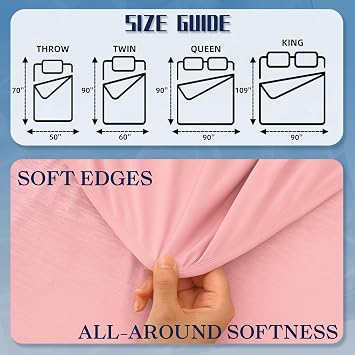 DOWNCOOL Cooling Blanket King Size, Pink Summer Blanket for Hot Sleeper and Night Sweats, Lightweight Soft Q-Max>0.4 Arc-Chill Cool Blanket