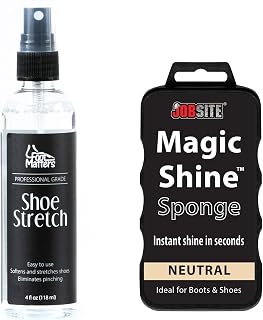 Shoe Stretch Spray with Shoe Shine Sponge – Stretch Leather & Polish Shoes Quick on the Go