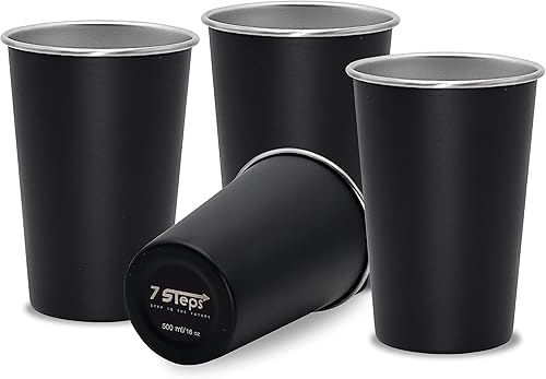 Miniatura 2 de 7 Steps - Vaso de acero inoxidable de 16.9 fl oz  16 oz - Duradero - Reutilizable - Fiesta - Al aire libre - Senderismo - Camping - Picnic - Vaso