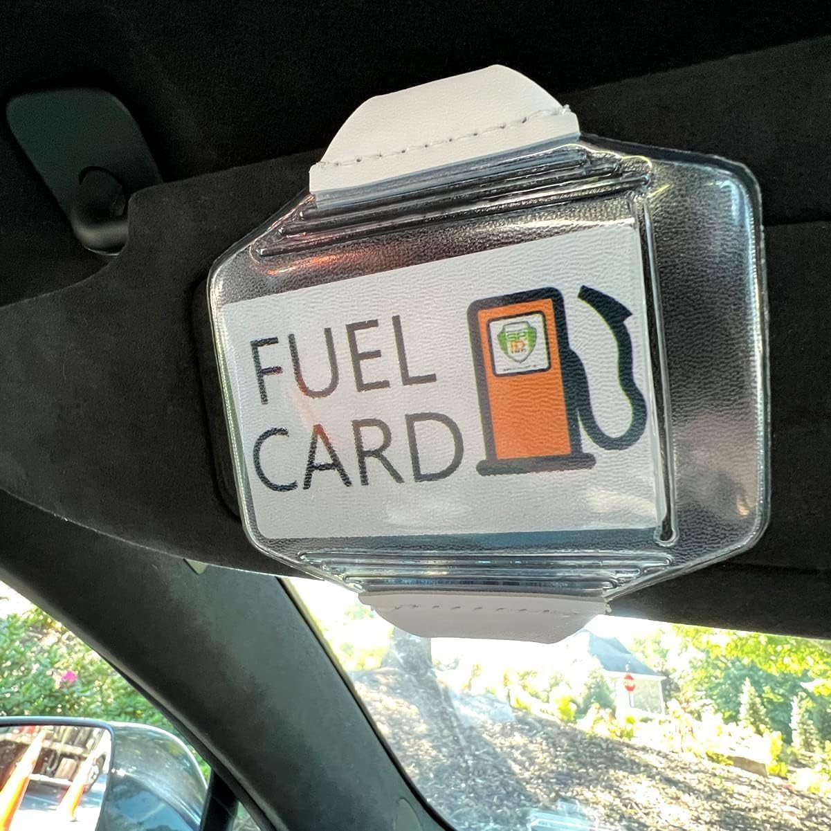 25 Pack - Heavy Duty Visor Fuel Card Holder with Clear Vinyl Pocket - Car Accessories for Interior - Drivers License, Auto Insurance Card & Fleet Vehicle Gas Log Storage by Specialist ID (Black)