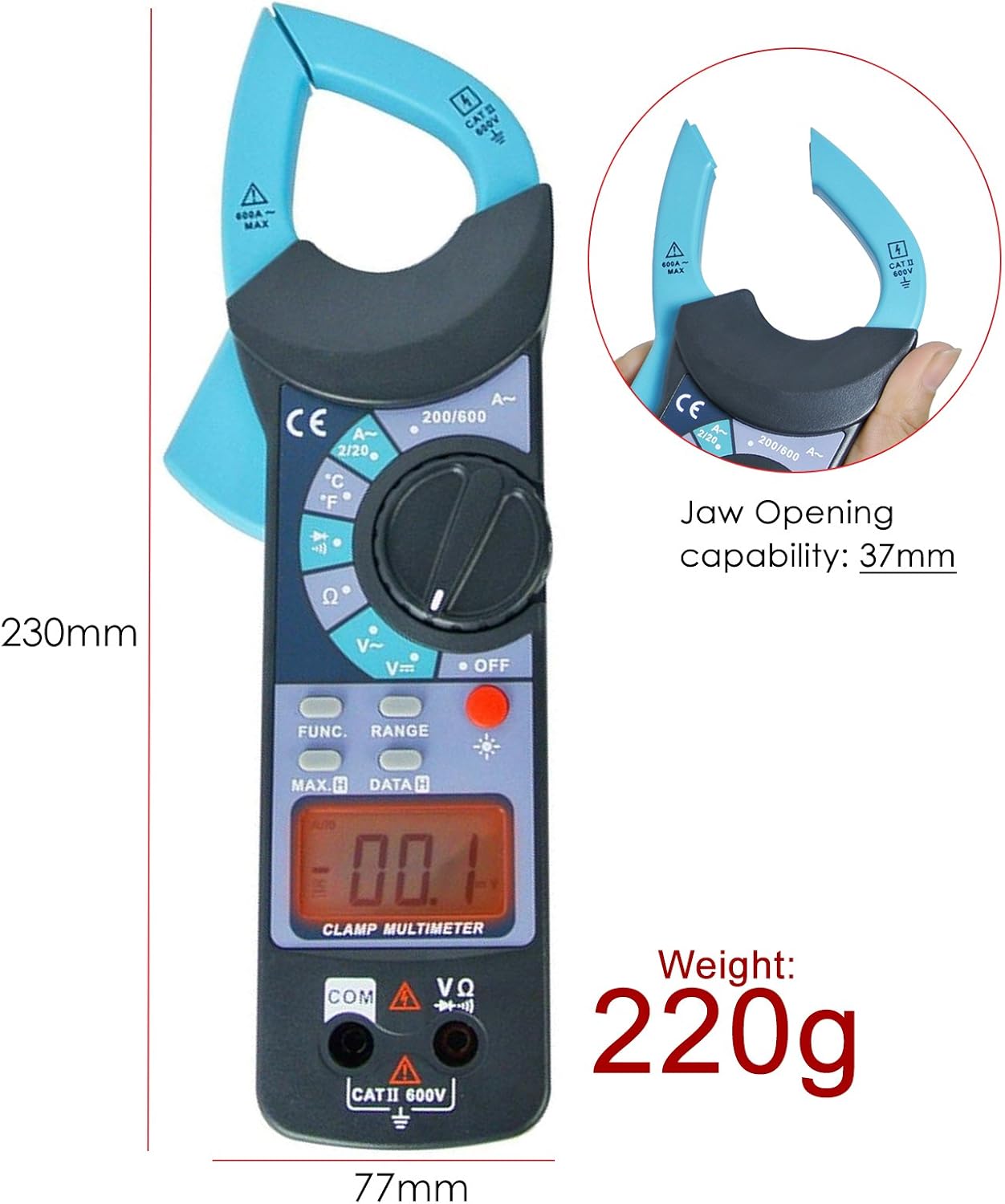 Digital Clamp Meter DC AC Audible Continuity Tester