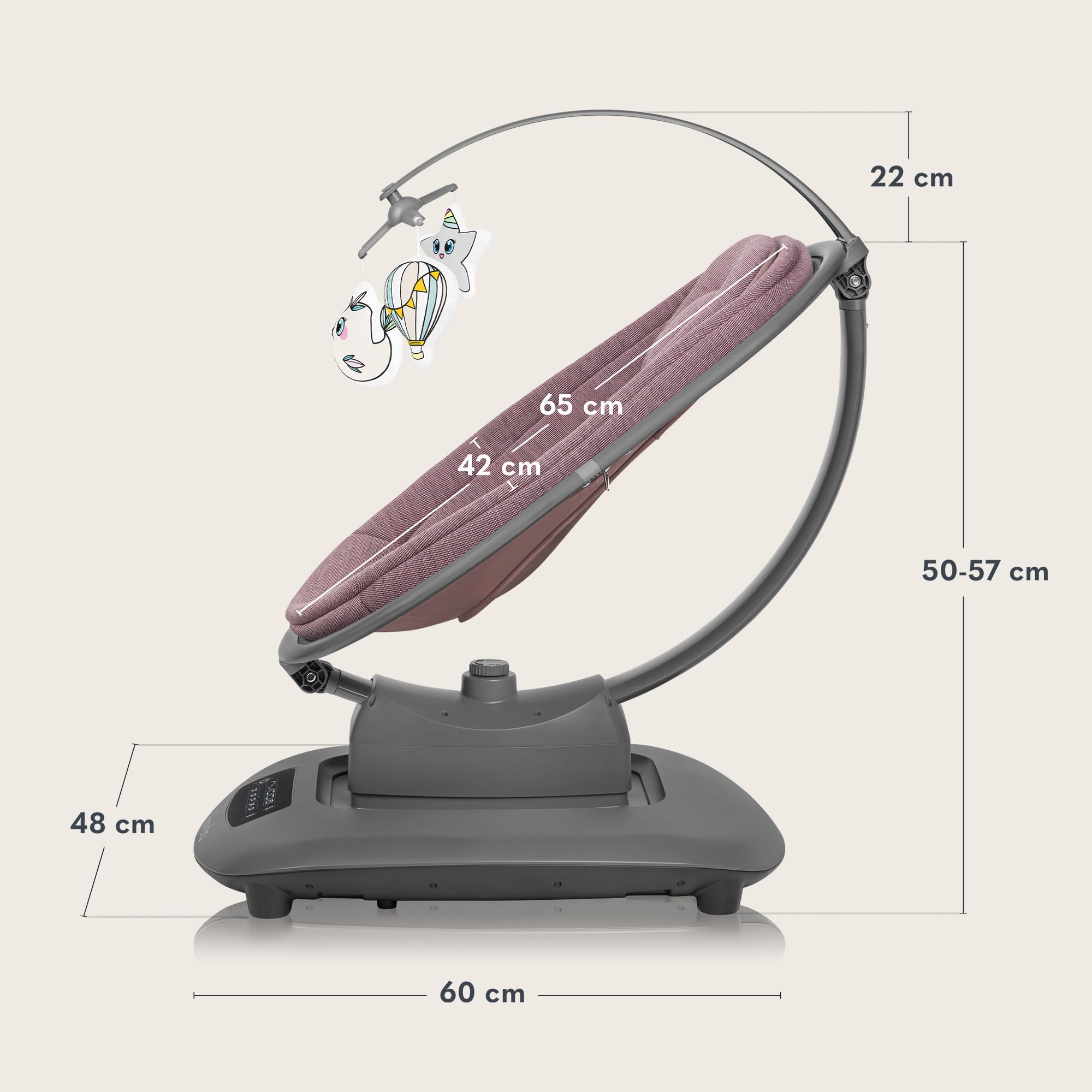 LIONELO BLOSSOM Berceuse Bébé Électrique jusqu'à 9 kg Transat Enfants Dossier Réglable Bercement Naturel 5 Vitesses Siège Ergonomique Télécommande Bluetooth, 5 Mélodies (PINK) (Pink) (Pink)