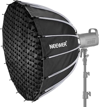 Neewer 33.5 inches Softbox Parabolic Quick Setup Folding Diffuser/Honeycomb Grid/Bag Included Bowens Mount Compatible Aputure 120d Light Dome Compatible Godox sl60w NEEWER RGB CB60, etc