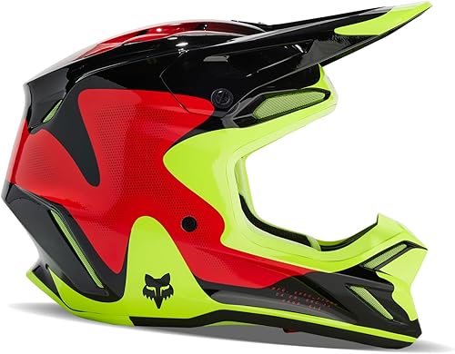 Fox Racing Unisex Adult V3 Revise Motocross Helmet (RedYellow) 31366-080