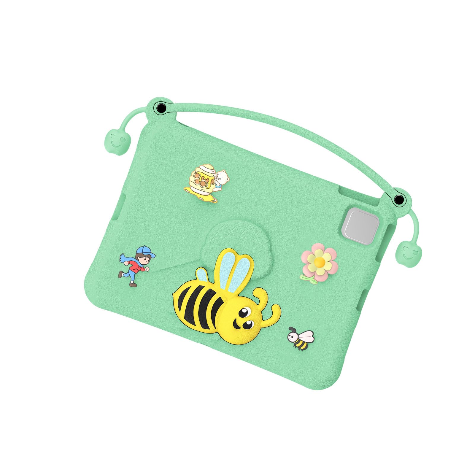 Wakects Custodia Protettiva in EVA per Tablet Custodia Protettiva Antiurto con Supporto 32 X 22,2 X 3,3 Cm Cover Lavabile per Bambini Studenti Adatta per Pro 11 Air 4 5 6 7 10° 11° (Ciano chiaro)