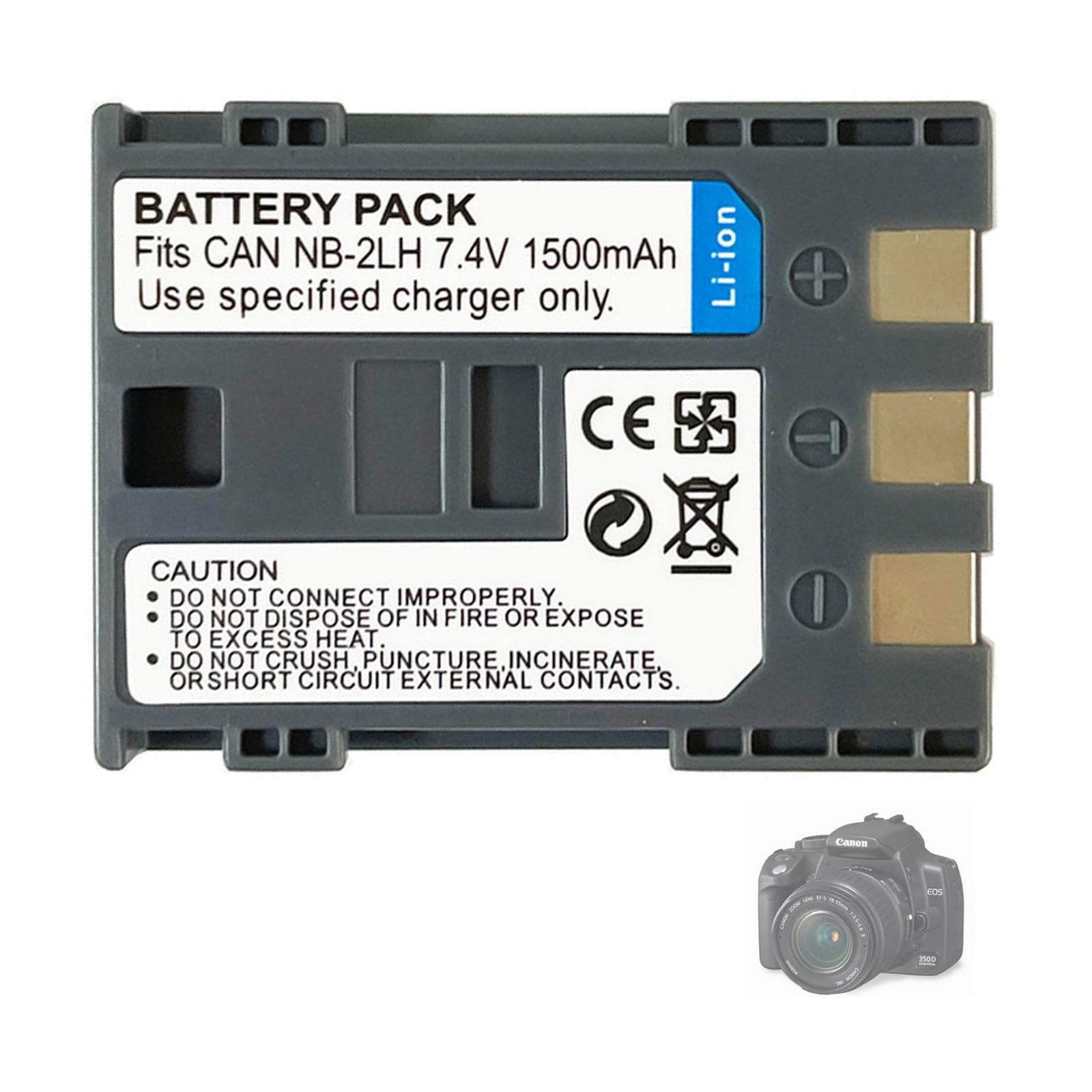 Batterie PATONA NB-2L 600mAh - Compatible Canon EOS 350D, 400D, PowerShot G7 G9, Caméscopes