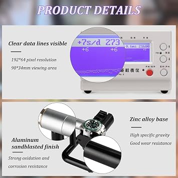 Timegrapher, Portable LCD Mechanical Watch Timing Analyzer, Accurate Timekeeping Tool for Watch Enthusiasts & Repair Professionals, User-Friendly Design