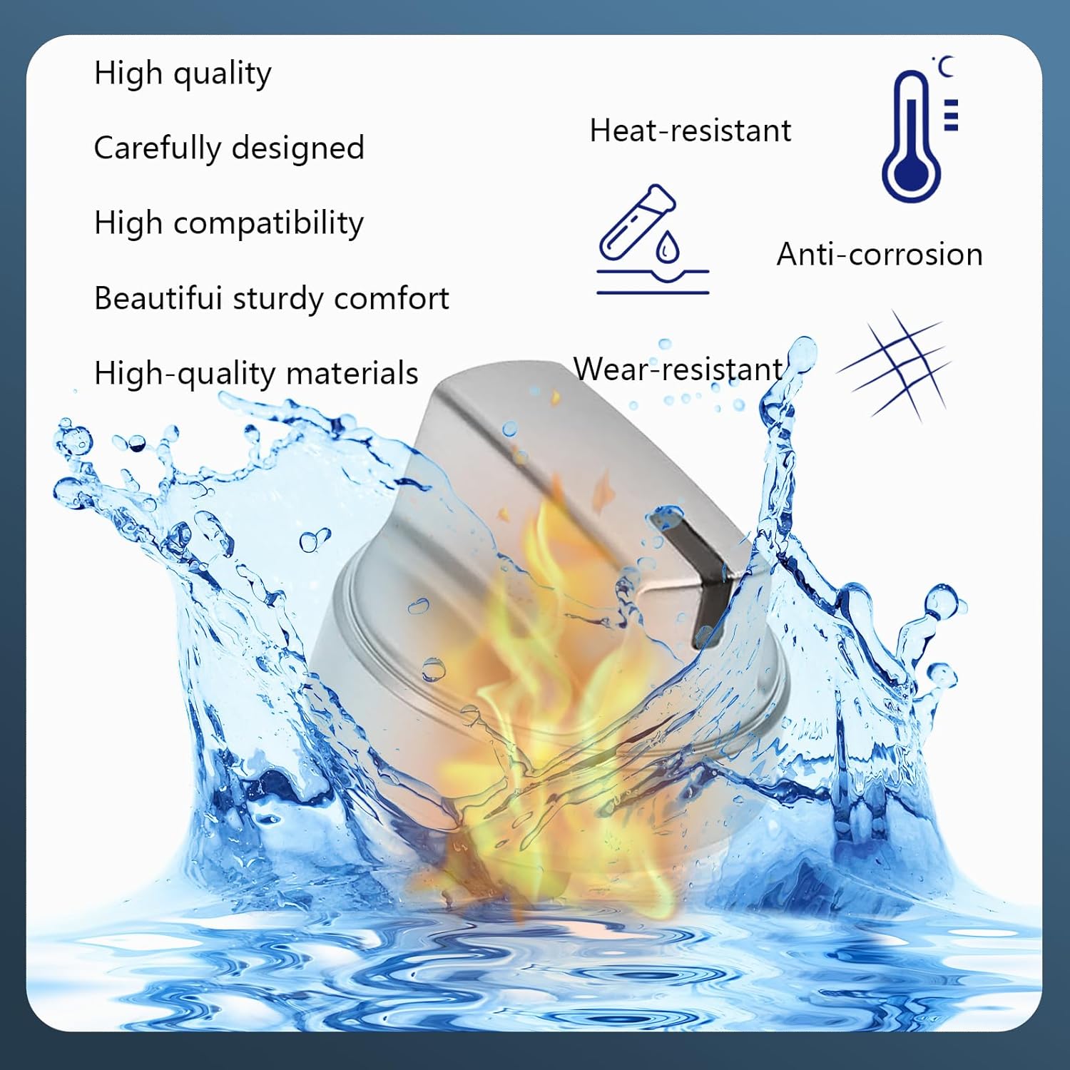 WB03X29315 191D9233 Knob Compatible with ge Stove Knobs Replacements,Fit Models JGP5030SLSS JGP5036SLSS JGP5030SL1SS JGP5036SL1SS, Stainless Steel Range Surface Burner Knob Stove Top Knob 5Pcs