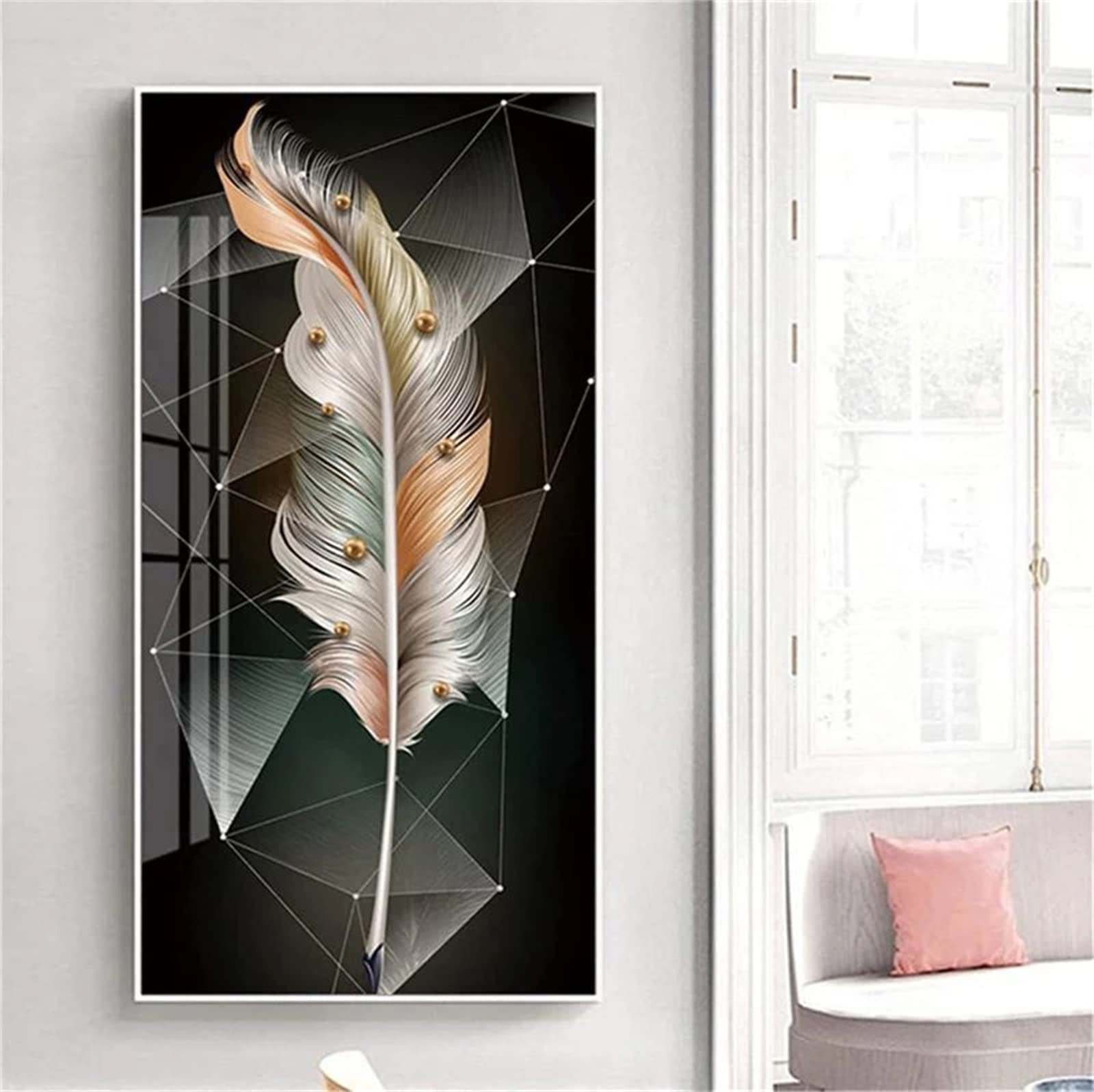 DIY zestawy do malowania diamentami 5D, pełne wiertło diamentowy obraz dla dorosłych i dzieci, kryształ górski haftowanie obrazy do dekoracji ścian domu - 70 x 140 cm / 27 x 55 cali (pióro)