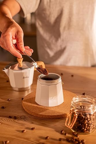 Miniatura 6 de HUDSON Classic - Cafetera espresso para estufa, estilo italiano, 9 tazas, color blanco