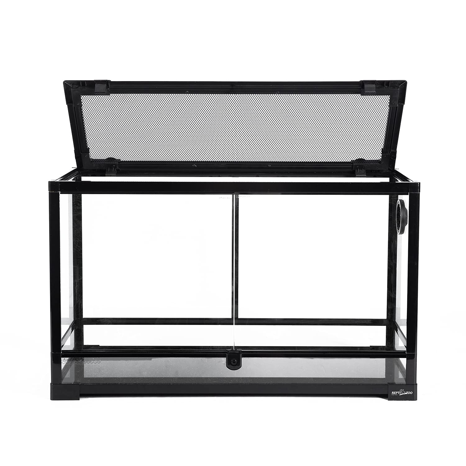 REPTI ZOO Tempered Glass Reptile Terrarium 30 Gallon, Wide Reptile Tank 30" x 12"x 18" for Reptile Pets Bearded Dragon Gecko Lizard, Double Front Opening Doors Top Screen Ventilation