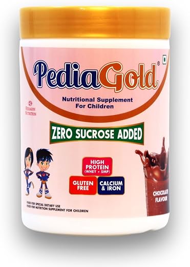 PediaGold Nutrition Mix Powder for Children | For 2-14 Years | Chocolate – 400g | Zero Added Sucrose | Power of 35 Vital N...