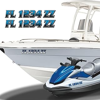 Boat & Jetski Registration Numbers (Two Pack) 3 inch Vinyl Number Kit GRB