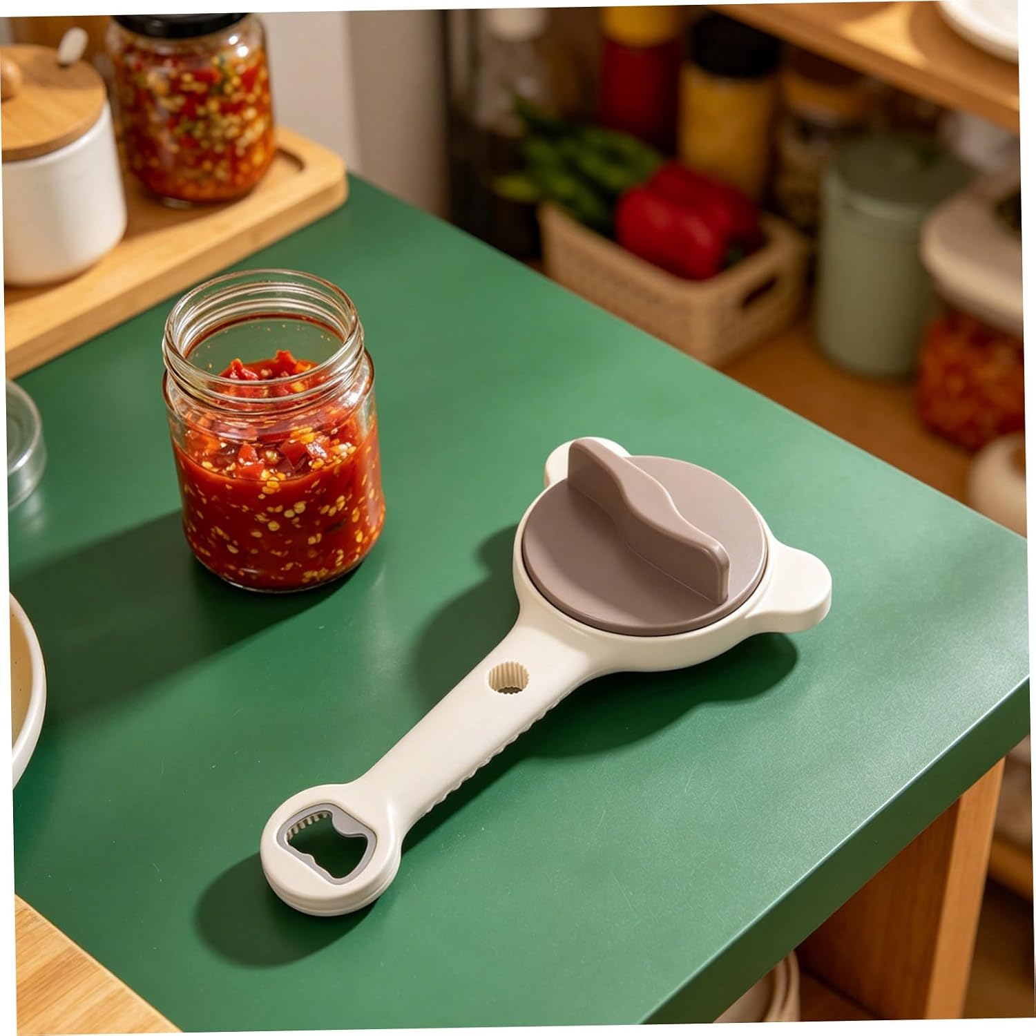 Garneck Multi-function Jar Opener with Non-slip Grip and Smooth Twist Design for Effortless Lid Removal Suitable for Kitchen Jars Bottles and Cans for Seniors and Arthritis Hands