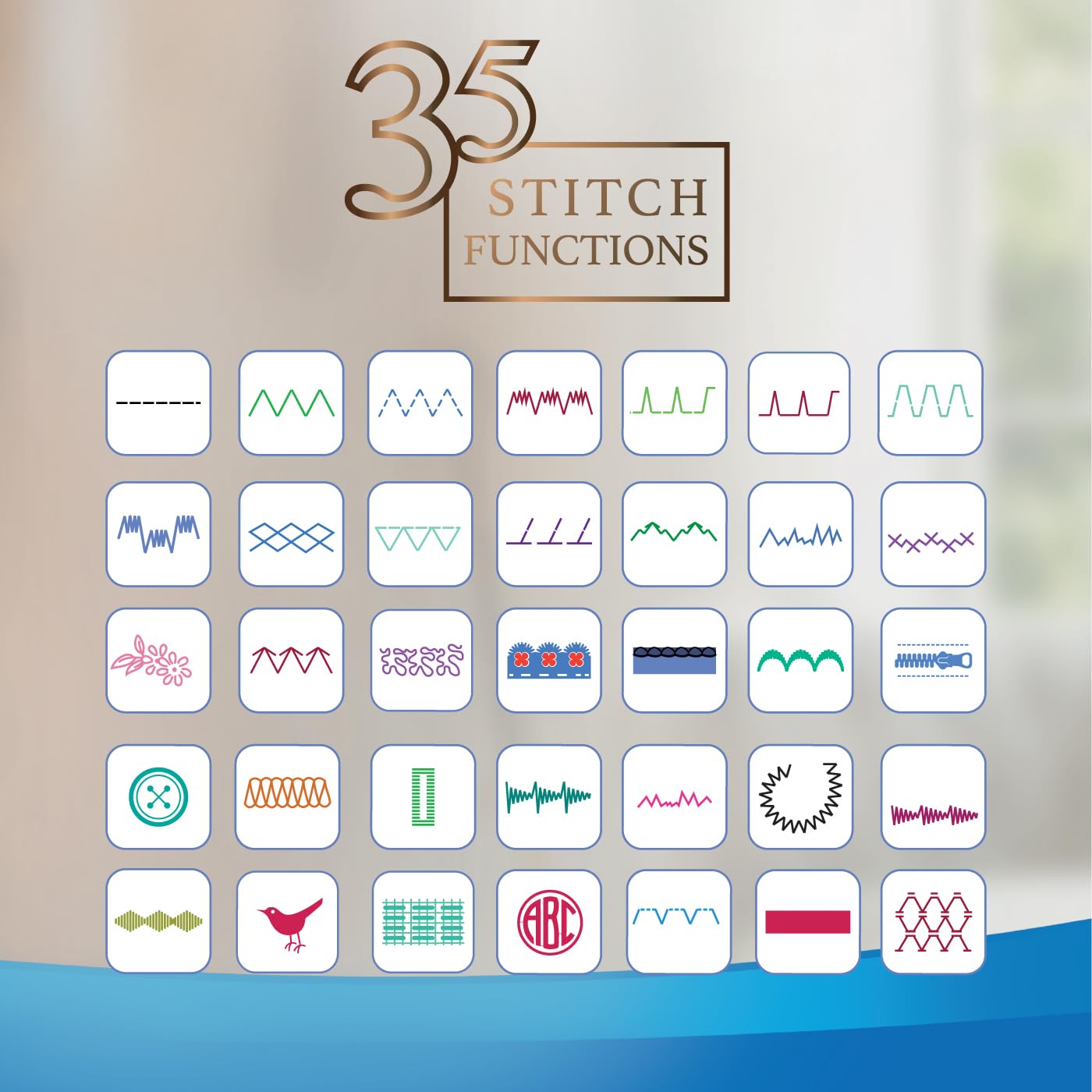 Usha Wonder Stitch Plus Automatic Sewing Machine – 23 Built-in Stitches, One-Step Buttonhole, Automatic Needle Threader, Free Arm, Hard Cover, 860 SPM – White — Amazon image 4