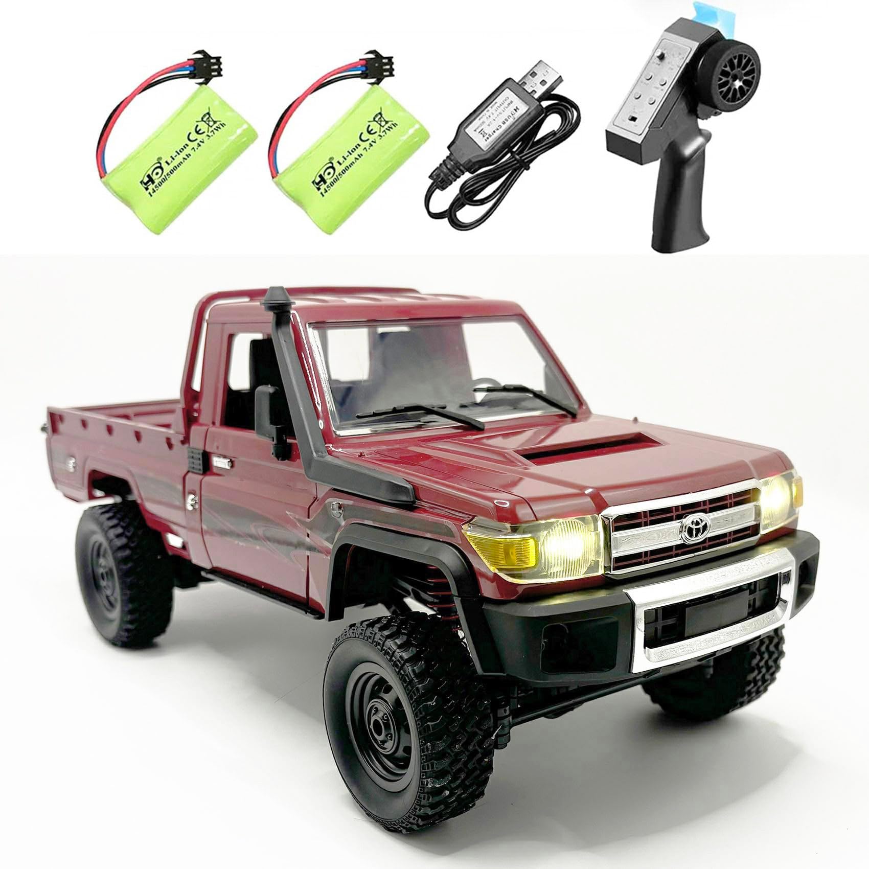 WPLDEWAN RC Rock Crawler 4x4 Remote Control Truck 1/12 RC Crawler Toyota Land Cruiser MN82 Off Road Pickup RTR All Terrain Car Full Proportional 2.4GHz 280 Motor Upgrade Chassis 2 Batteries Adult